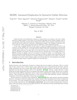 REMIX: Automated Exploration for Interactive Outlier Detection