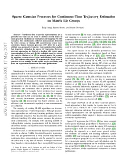 Sparse Gaussian Processes for Continuous-Time Trajectory Estimation on
  Matrix Lie Groups