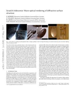 Scratch iridescence: Wave-optical rendering of diffractive surface
  structure