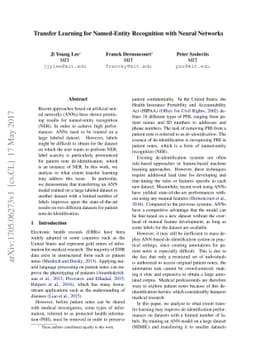 Transfer Learning for Named-Entity Recognition with Neural Networks