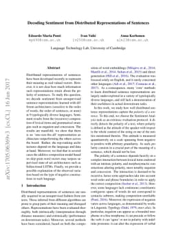 Decoding Sentiment from Distributed Representations of Sentences