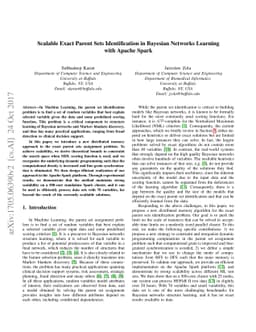 Scalable Exact Parent Sets Identification in Bayesian Networks Learning
  with Apache Spark