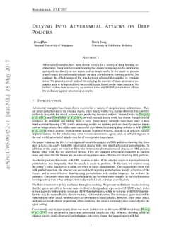 Delving into adversarial attacks on deep policies