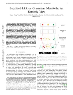 Localized LRR on Grassmann Manifolds: An Extrinsic View