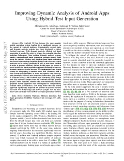 Improving Dynamic Analysis of Android Apps Using Hybrid Test Input
  Generation