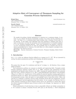 Adaptive Rate of Convergence of Thompson Sampling for Gaussian Process
  Optimization