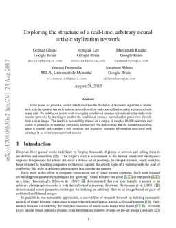 Exploring the structure of a real-time, arbitrary neural artistic
  stylization network