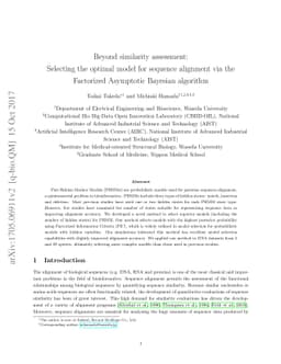 Beyond similarity assessment: Selecting the optimal model for sequence
  alignment via the Factorized Asymptotic Bayesian algorithm
