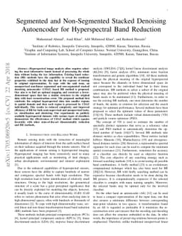 Segmented and Non-Segmented Stacked Denoising Autoencoder for
  Hyperspectral Band Reduction