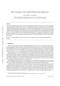 Weak convergence of the weighted empirical beta copula process