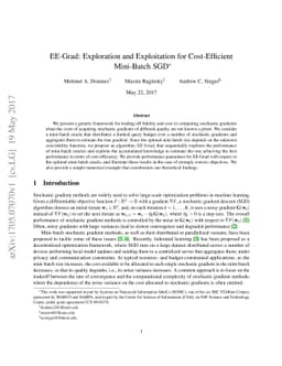 EE-Grad: Exploration and Exploitation for Cost-Efficient Mini-Batch SGD