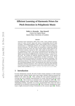 Efficient Learning of Harmonic Priors for Pitch Detection in Polyphonic
  Music