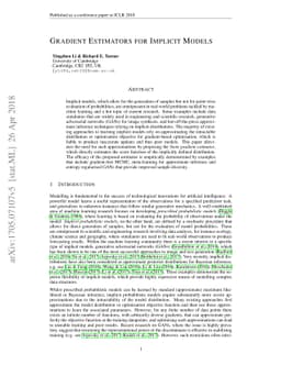 Gradient Estimators for Implicit Models