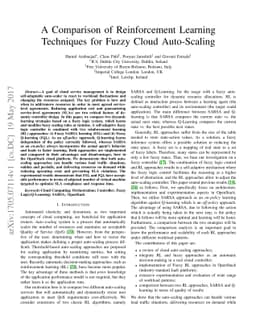 A Comparison of Reinforcement Learning Techniques for Fuzzy Cloud
  Auto-Scaling