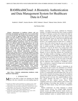 BAMHealthCloud: A Biometric Authentication and Data Management System
  for Healthcare Data in Cloud