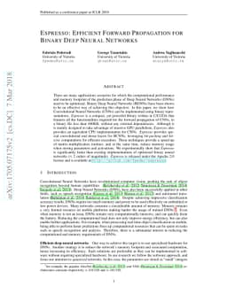 Espresso: Efficient Forward Propagation for BCNNs