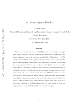 Instrument-Armed Bandits