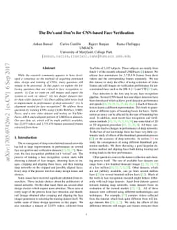 The Do's and Don'ts for CNN-based Face Verification