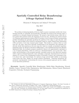 Spatially Controlled Relay Beamforming: $2$-Stage Optimal Policies