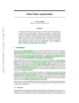 Shake-Shake regularization