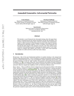Annealed Generative Adversarial Networks