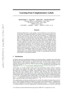 Learning from Complementary Labels