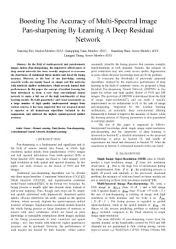 Boosting the accuracy of multi-spectral image pan-sharpening by learning
  a deep residual network
