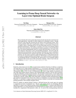 Learning to Prune Deep Neural Networks via Layer-wise Optimal Brain
  Surgeon