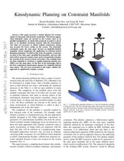 Kinodynamic Planning on Constraint Manifolds