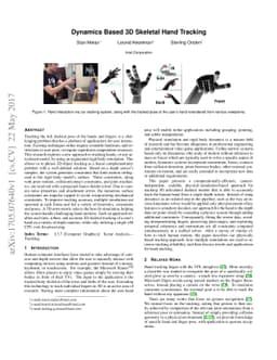 Dynamics Based 3D Skeletal Hand Tracking