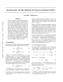 Dissecting Adam: The Sign, Magnitude and Variance of Stochastic
  Gradients