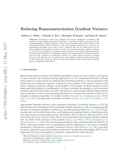 Reducing Reparameterization Gradient Variance