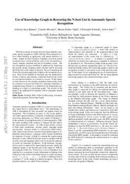 Use of Knowledge Graph in Rescoring the N-Best List in Automatic Speech
  Recognition