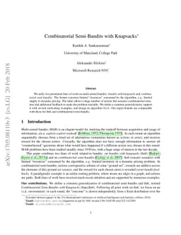 Combinatorial Semi-Bandits with Knapsacks