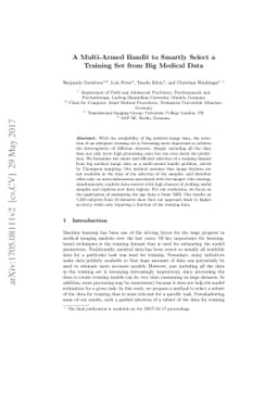A Multi-Armed Bandit to Smartly Select a Training Set from Big Medical
  Data
