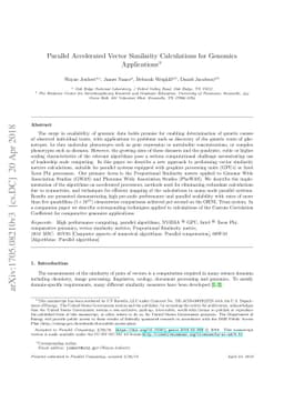 Parallel Accelerated Vector Similarity Calculations for Genomics
  Applications