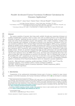 Parallel Accelerated Custom Correlation Coefficient Calculations for
  Genomics Applications