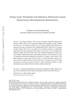 Stable Limit Theorems for Empirical Processes under Conditional
  Neighborhood Dependence