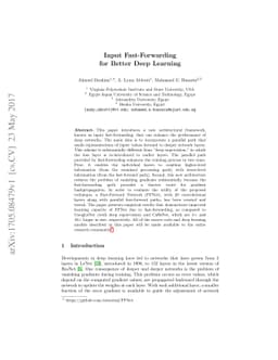 Input Fast-Forwarding for Better Deep Learning