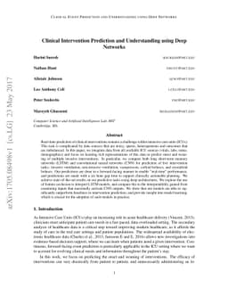 Clinical Intervention Prediction and Understanding using Deep Networks
