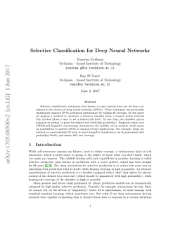 Selective Classification for Deep Neural Networks