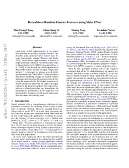 Data-driven Random Fourier Features using Stein Effect