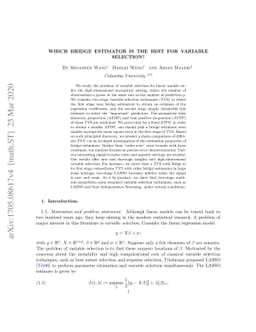 Which bridge estimator is optimal for variable selection?
