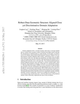 Robust Data Geometric Structure Aligned Close yet Discriminative Domain
  Adaptation