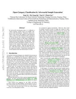 Open-Category Classification by Adversarial Sample Generation