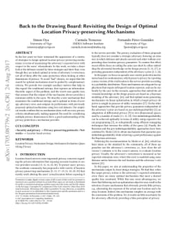 Back to the Drawing Board: Revisiting the Design of Optimal Location
  Privacy-preserving Mechanisms