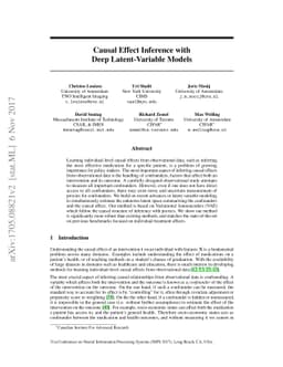 Causal Effect Inference with Deep Latent-Variable Models
