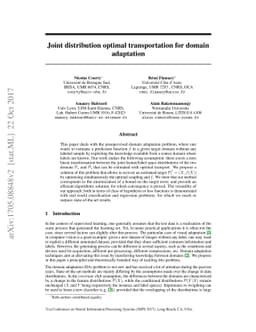 Joint Distribution Optimal Transportation for Domain Adaptation