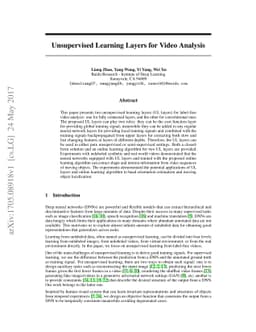 Unsupervised Learning Layers for Video Analysis