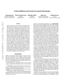 Cultural Diffusion and Trends in Facebook Photographs